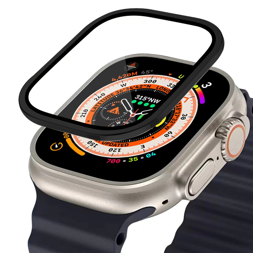 Watch Case Bumper - Tempered Glass Film+Metal Frame for Apple