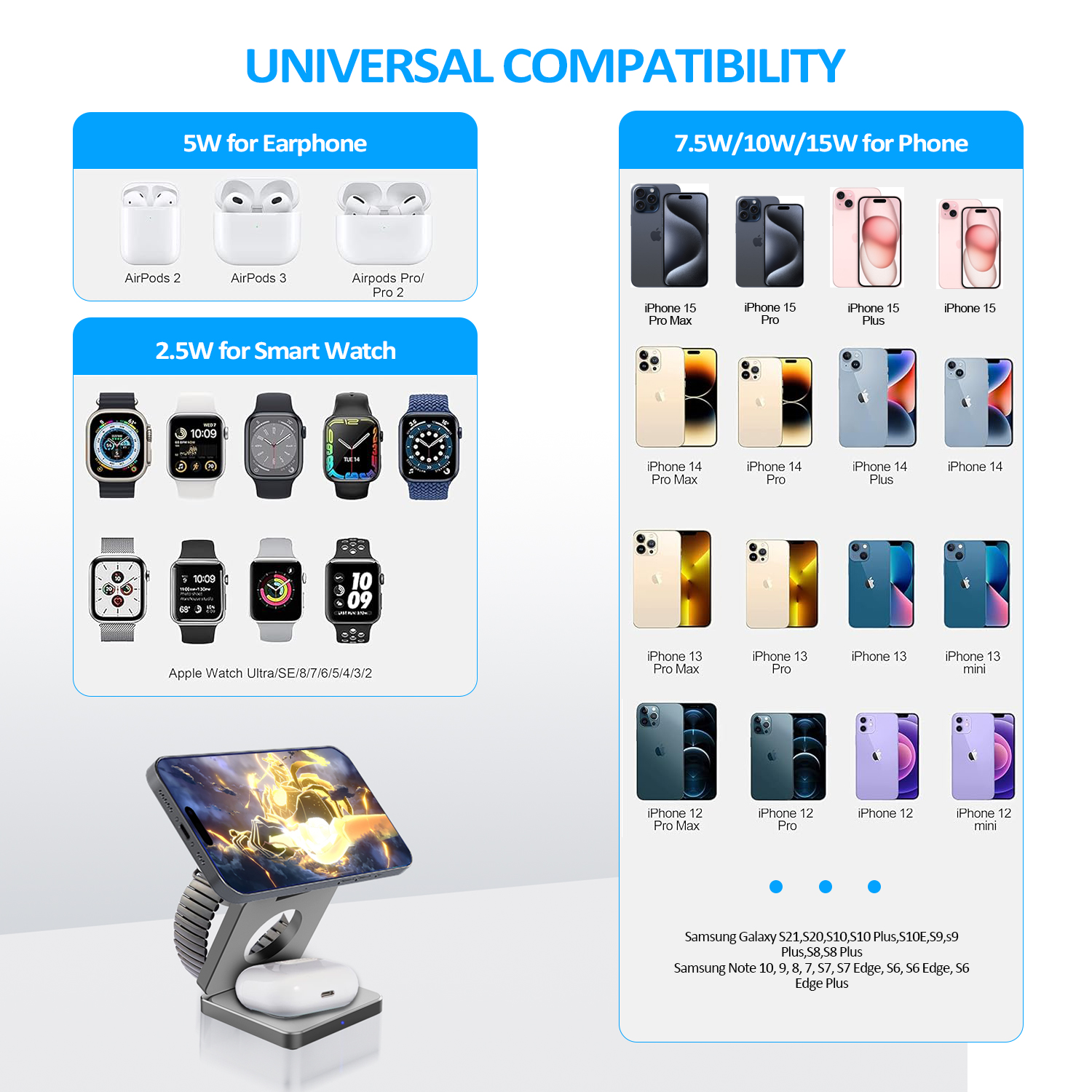 15W 3 in 1 Magnetic Wireless C – обзор и цена Wireless Charger Watch