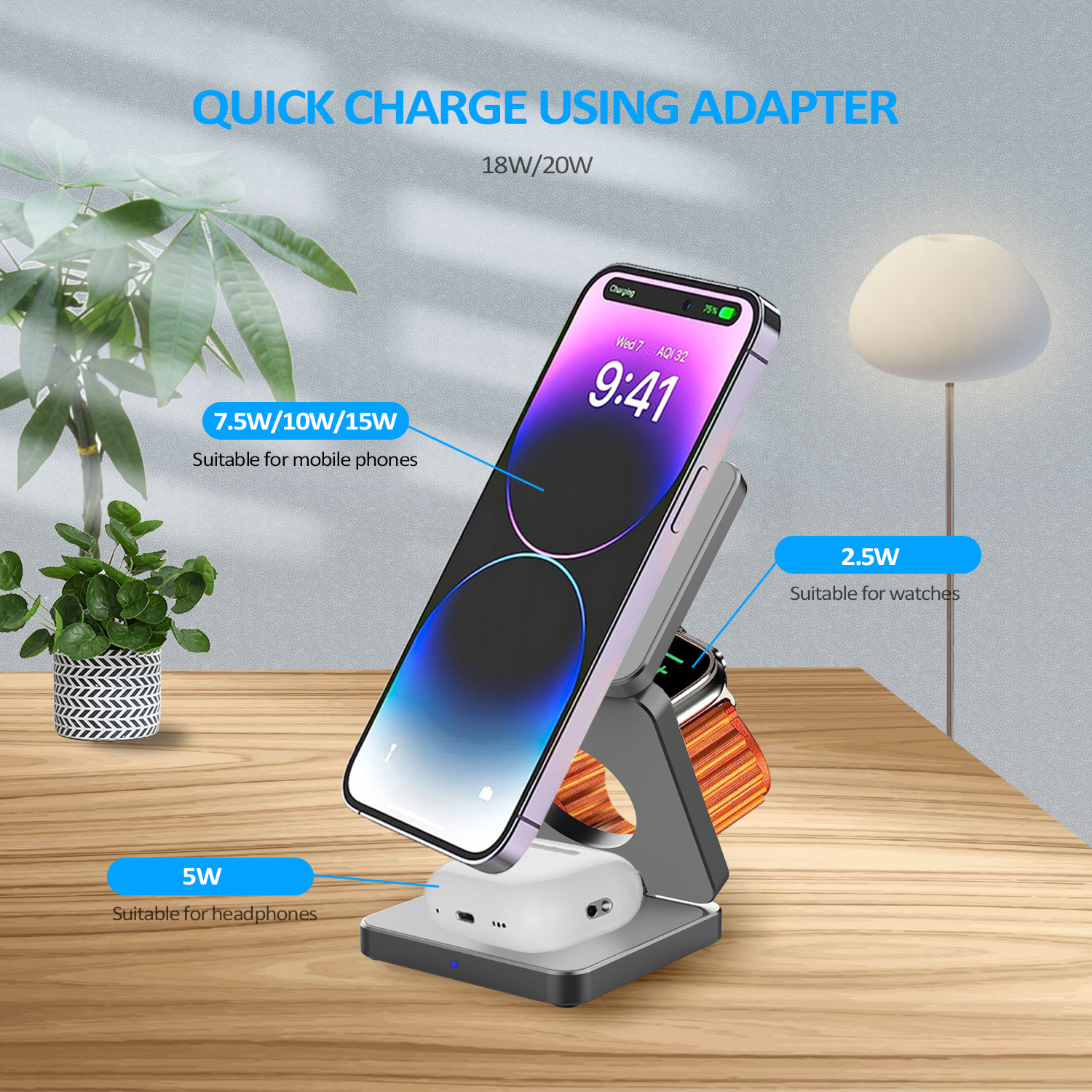 15W 3 in 1 Magnetic Wireless C – обзор и цена Wireless Charger Watch
