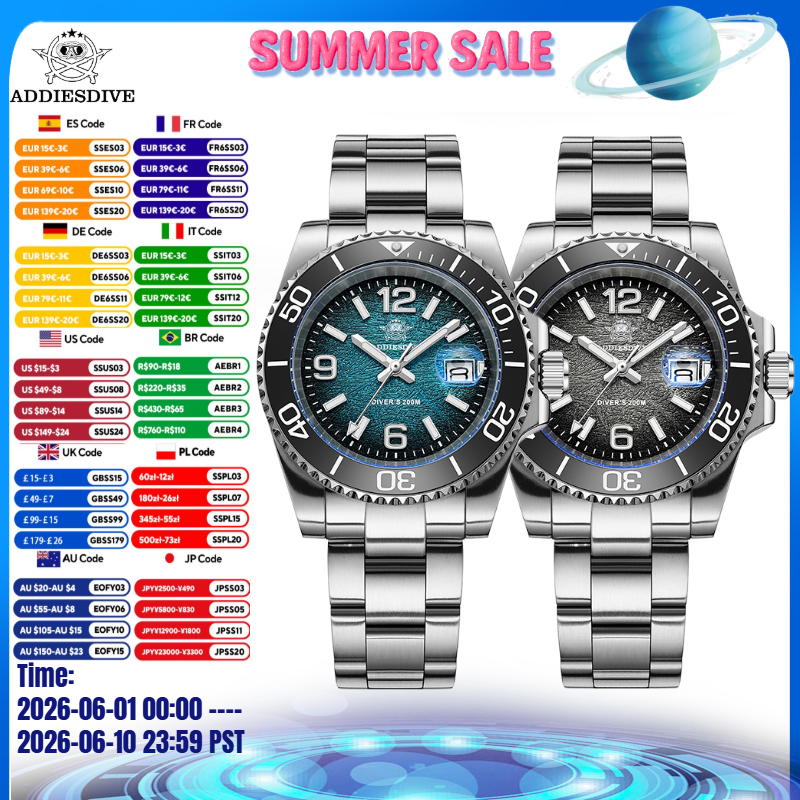 ADDIESDIVE 41mm Men Diving Wat – обзор и цена Accessories With Watch