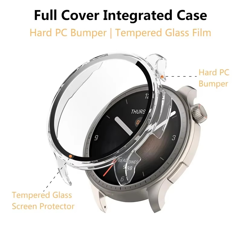 Tempered Glass Case For Amazfi – обзор и цена Amazfit Smartwatch Accessories