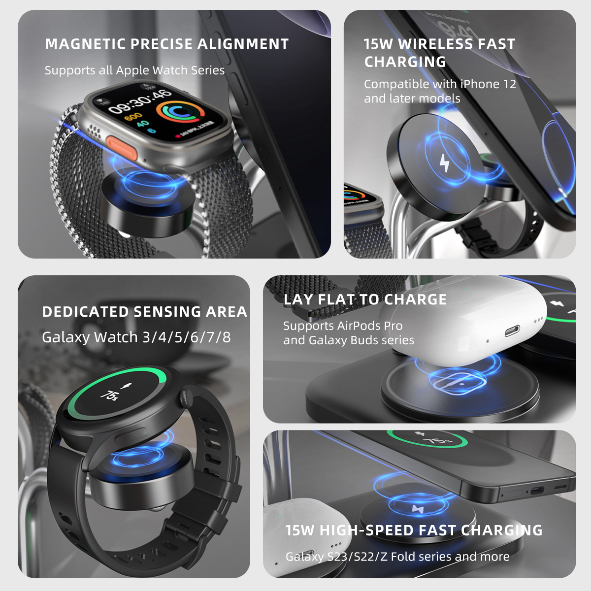 5 IN 1 Magnetic Wireless Charg – обзор и цена Wireless Charger Watch